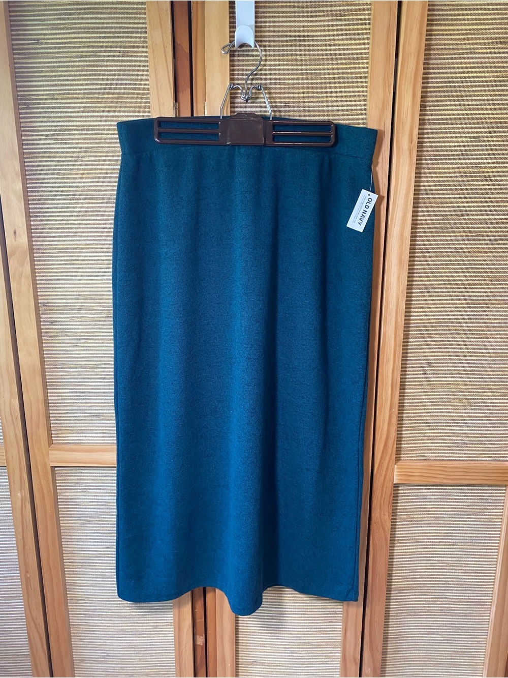 NWT Old Navy turquoise knitted midi skirt Sz L